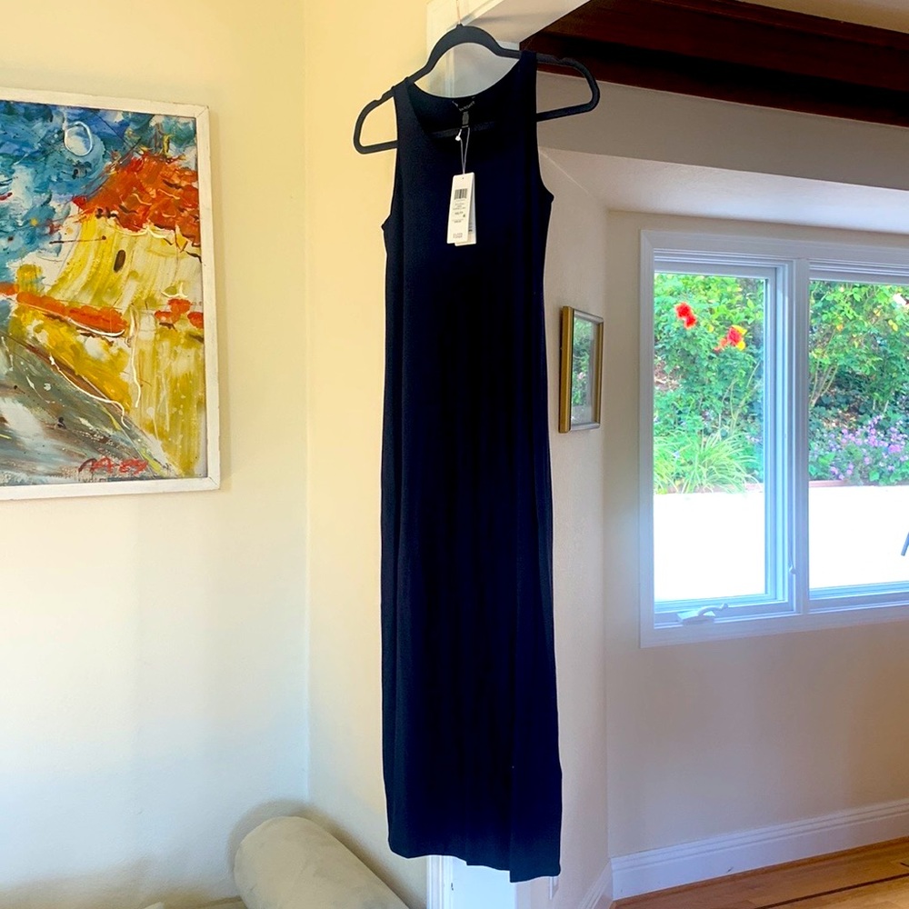 Navy blue long casual dress